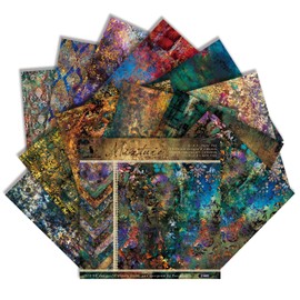 Vintage Boho Scrapbook Paper Pad 6x6 Inch, 24 Sheets Single-Sided Colorful Decorative Craft Papers for Cardmaking, Origami & Journaling (Midnight Floral Spectrum)