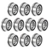 sourcing map MF105-2RS Flanged Ball Bearing 5x10x4mm Double Sealed Chrome