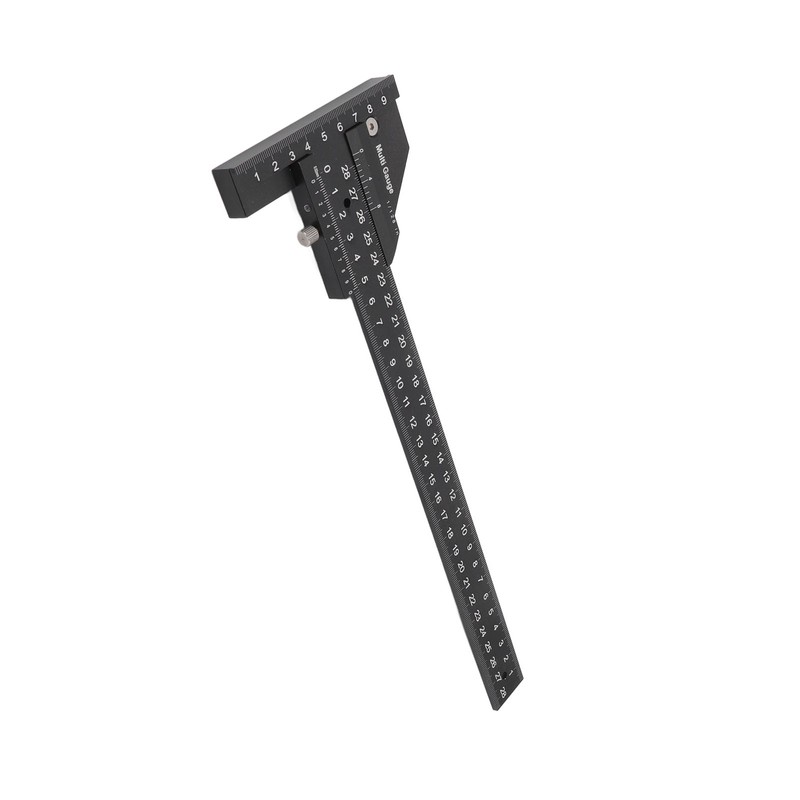Multifunction Woodworking Ruler Aluminum Alloy T Shaped Black Measuring Marking