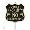 Faittoo No Trespassing Sign Private Property with 42" Stake, 12"x12"