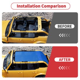 Linskip Full-Length Sunshade Compatible with Ford Bronco & Bronco Raptor 2021-2025, Mesh Screen Sun Shade Blue Bikini Top Cover for Bronco Exterior Accessories 4 Door