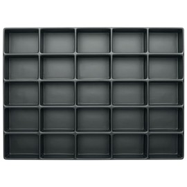 Wetec Deep Drawing Tray 40 mm, ESD, Compartments Pack of 25, 45 x 63 mm 2426187 (Shelf Inserts Organiser System)