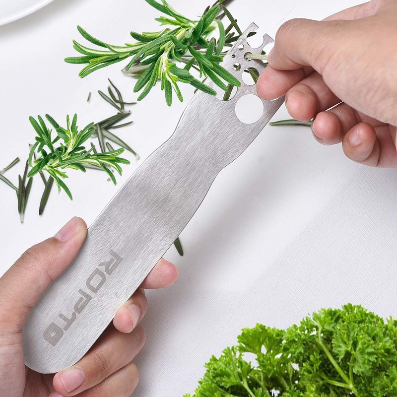 Stainless Steel Leaf Herb Stripper, LooseLeaf Kale, Chard, Collard Greens