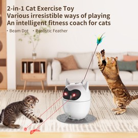KINGTOP Interactive Cat Toys for Indoor Cats, Rechargeable Adjustable Laser Pointer Cat Toy, Motion-Activated Automatic Cat Laser Toy for Bored Indoor Adult Cats and Kittens