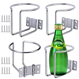 Marinebaby 4 pcs Boat Cup Holder,Stainless Steel Universal Drink Holders,Stainless Steel Ring Cup Holders,Suitable for Boat,Truck,RV,Tractor,Outdoor Wooden Swing.