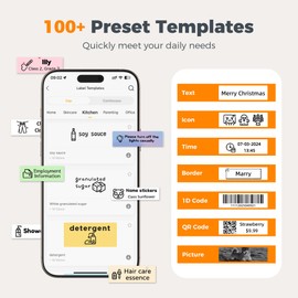 Joysea Bluetooth Label Maker, Thermal Mini Label Machine with Multiple Templates for Home, Office Organization,Gray