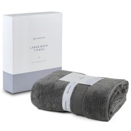 Lincove 100% Turkish Cotton Luxury Bath Towel for Bathroom - Hotel & Spa Luxury Large Bath Towel 600 GSM, Highly Absorbent & Eco Friendly - Made in Turkey (Dark Grey, Large Bath Towel)