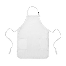 DALIX Apron Commercial Restaurant Home Bib Spun Poly Cotton Kitchen Aprons (2 Pockets) in White