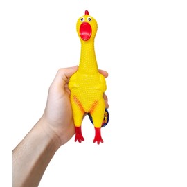 Rubber Chicken with Sound - 2 Pack (8") Collectible Squeeze Chicken, Prank Novelty Toy, Decompressive/Vent Toy, Silly Party Favor for Kids, Adults, Dogs, Family Games, Noisemaker (Chicken, 2, Pack)