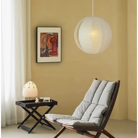 Aferenili Paper Pendant Lamp Double Layer Rice Paper Lamp with 15 ft. white cord with line switch (Eclipse White-20Inch)