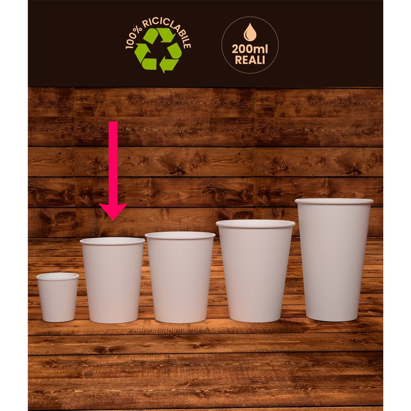 50 Blue Paper Coffee Cups 200ml with Paper Lids Hot