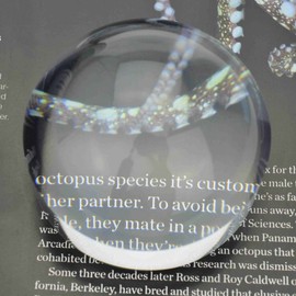 YOCTOSUN 2.5 Inch Dome Magnifier 5X Acrylic Paperweight Reading Magnifying Glass Optical Half Ball Lens with Gift Box and Polishing Pouch