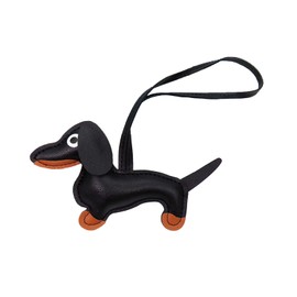 SANGXIU Mini Cute Dachshund Dog Keychain Pendant Lovely PU Leather Animals Keyring Charm for Purse Bag Backpack Handbag
