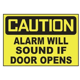 Generic Caution Alarm Will Sound If Door Opens Sticker Safety Decal D709