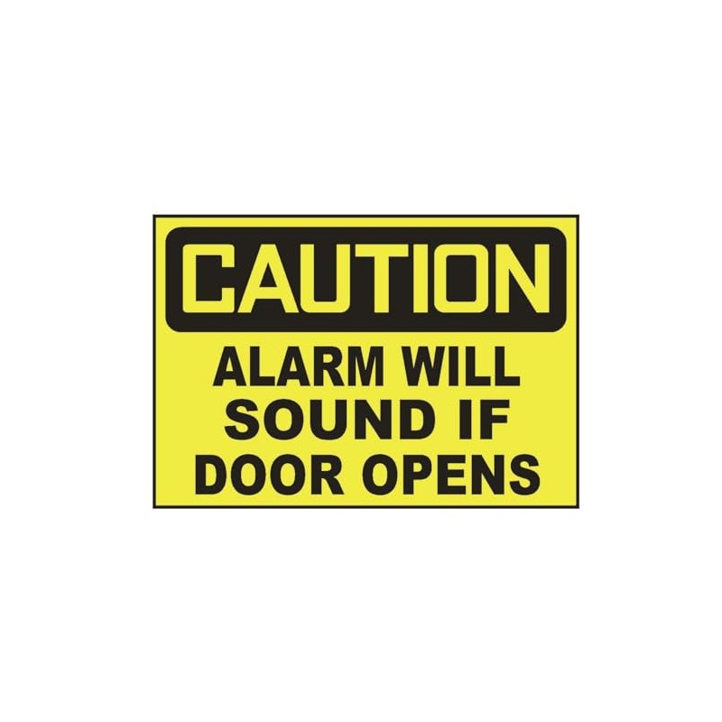 Generic Caution Alarm Will Sound If Door Opens Sticker Safety