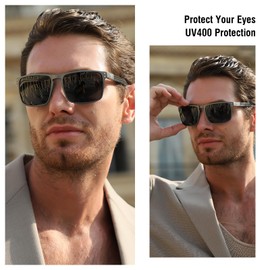 DUCO Sunglasses men Polarized Retro Square Sunglasses for men UV Protection Sports Sun Glasses for Golfing Running Fishing 8208