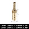 X AUTOHAUX 2 Pcs 8mm-4mm Straight Shaped Hose Barb Brass