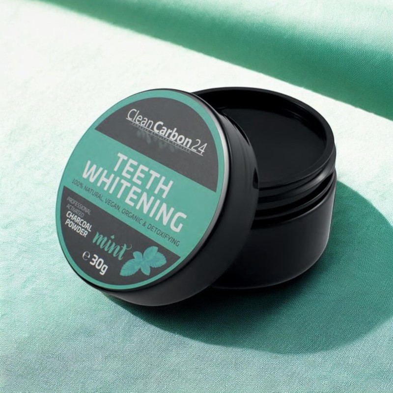 CleanCarbon24 Tooth Powder Vegan & Fluoride Free - Whitening Through