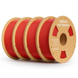 Deeplee DEEPLEE PLA 1.75mm 3D Printer Filament, Dimensional Accuracy +/- 0.02mm, Neatly Wound, No Clogging, Vacuum Package, Fits for Most FDM 3D Printers, Cardboard Spool 4kg Red