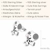 Monkimau Children's Earrings Zebra Stud Earrings 925 Sterling Silver Multi-Coloured