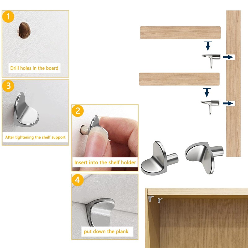40 PCS Shelf Support Pegs Shelf Pins Cupboard Shelf Pegs,