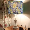 GO&SO Set of 2 Floral Area Print Lampshades Medium Blue