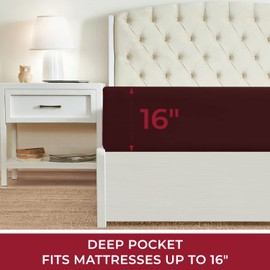 Mellanni - Sábana bajera ajustable, microfibra cepillada 1800, ropa de cama, resistente a arrugas, decoloración, manchas, hipoalergénica, 1 sábana bajera únicamente