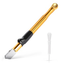 Drado Professional Glass Cutter, 2mm-19mm Versatility Glass Cutting Tool, Pencil Style Oil Feed Tungsten Carbide Tip, Perfect for Glass/Tiles/Play Gel/Mosaic Cutting