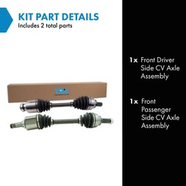 TRQ Front CV Axle Shaft Assembly Set Compatible with 2005 Mazda 3