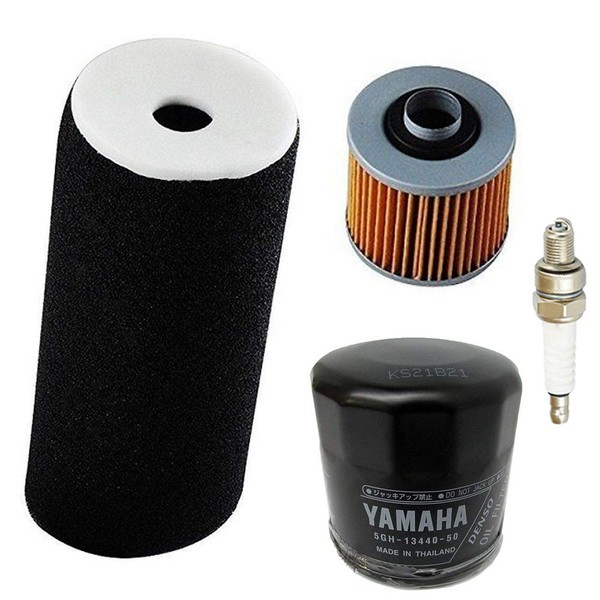 YFM660 Air Filter + Oil Filter + spark plug Compatible with 2002-2008 Yamaha Grizzly YFM660 660 4x4 carburetor by LIYYOO