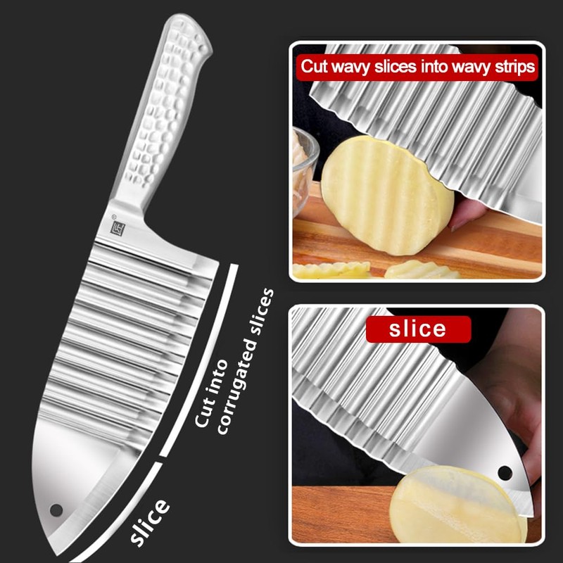 Hong Won Crinkle Cut Knife, Potato and Vegetable Cutter, Stainless