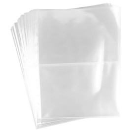Ideen mit Herz Collector's Sleeves | Transparent Pockets for Filing | Document Sleeves | DIN A4 | 2 Compartments Each 22 x 15 cm (A5) | Transparent | Pack of 50