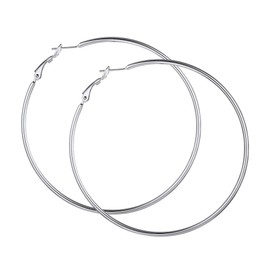 Prosteel Set of 3 pairs of stainless steel earrings for women, Creole / Huggie earrings, hoop / folding Creole earrings, 30 mm - 70 mm, gold/black/silver, Stainless Steel