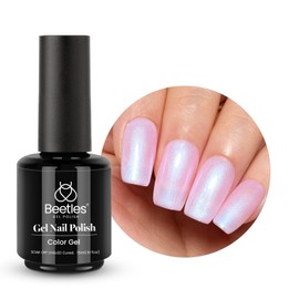 beetles Gel Polish Color 15ml Nail Gel Pearl Gel Polish Pearl Nail Polish Glitter Nail Gel Soak Off Uv LED Nail Lamp Gel Polish Nail Art Manicure Salon DIY Home Diamond Gel 0.5Oz (B-Pearl Pink)