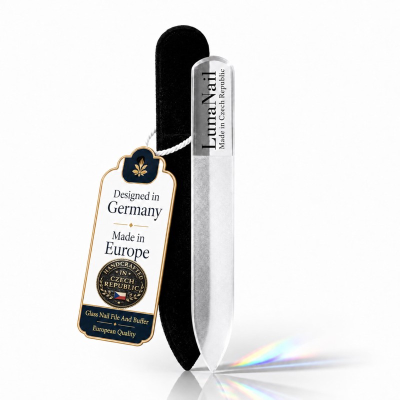 Glass Nail File & Buffer for Natural Nails, Czech Crystal