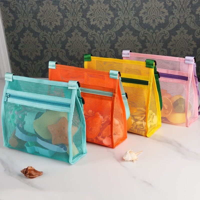 MUYIZI Beach Mesh Bag Beach Shell Bags for Holding Beach