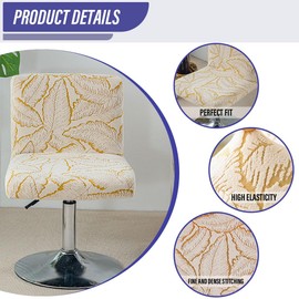 Buenanir Waterproof Bar Stool Covers Set of 4 Square Barstool Seat Slipcover with Back Pub Counter Stool Chair Covers Stool Bar Chair Covers for Kitchen Pub Dining Room Gold