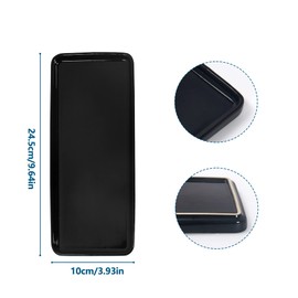 Floatant Black Ceramic Vanity Tray, Small Rectangle Tray, Counter Tray for Kitchen Sink, Marble Bathroom Tray, Organizer for Candle, Soap, Jewelry, Perfume, Towel Holder for Decoration Bedroom(Large)