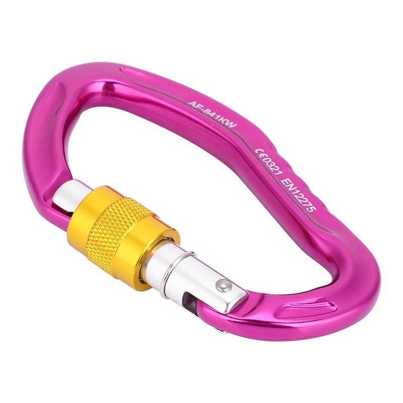 Aluminum Alloy 24KN Carabiner D Buckle Spring Clip Keychain Hook
