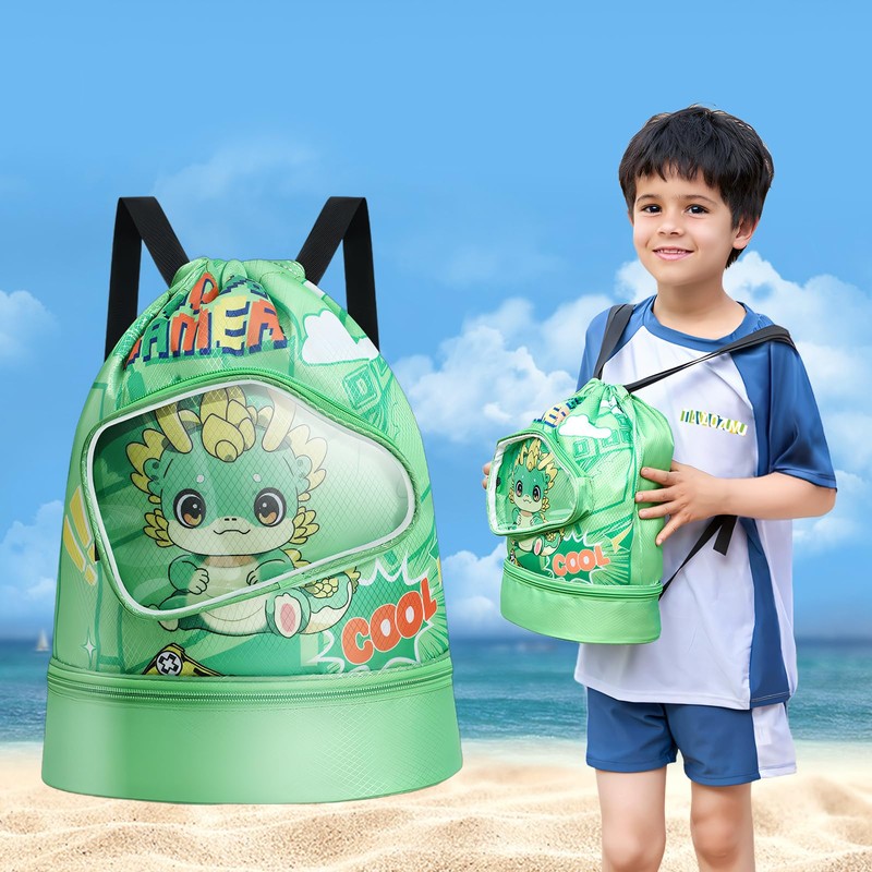 Kids' Waterproof Swim Bag - Adjustable Shoulder Straps, Wet &