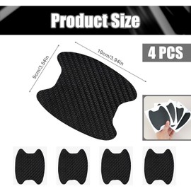 4 Pegatinas de Manija de Puerta 3D Protectores de Arañazos de Fibra de Carbono para Vehículo