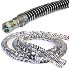 Electriduct 1.5" Steel Spring Guard Flexible Pipe Hose Protector Metal Spiral Wrap Armor Cover - 41mm - 10 Feet
