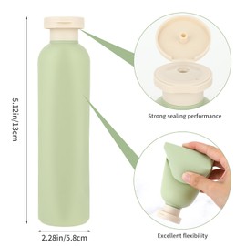 WLLHYF Squeeze Bottles Pack of 2 Refillable Plastic Travel Containers Empty Bottles with Flip Top Travel Accessories for Shampoo, Creams, Lotion, Conditioner (Blue, 260 ml)