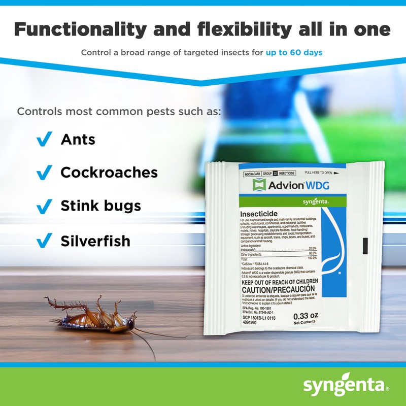 Advion WDG Insecticide, Effective Sprayable Insecticide, Formulated with 20.0% Indoxacarb,