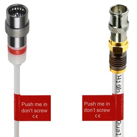 1STec Quick Fit or Slide Over Threaded F-Connector Adaptor For Converting Screw On Digital Virgin Media Modem Leads or Sky Q/Plus Shotgun WF65 Cables to Fast Easy Grip Push on Type
