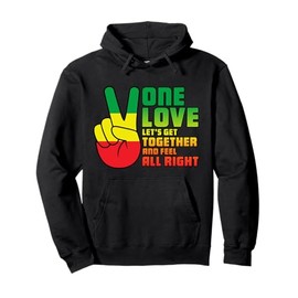 Jamaica One Love Reggae Music Rasta Lovers Jamaican Retro Pullover Hoodie