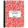 EPI Wide Ruled Marble Composition Notebook, Red, 100 Sheet, 12-Pack