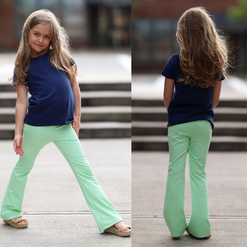 BIG ELEPHANT Girls Flare Leggings Kids Bell Bottoms High Waisted
