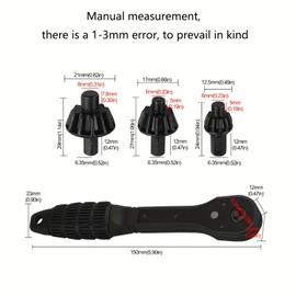 Cowenhey 3-in-1 Drill Chuck Ratchet Spanner - Universal Chuck Key Replacement Tool | Compatible with Most Electric Drills & Power Tools | Quick-Change Ratchet Wrench (Free Gloves Included)