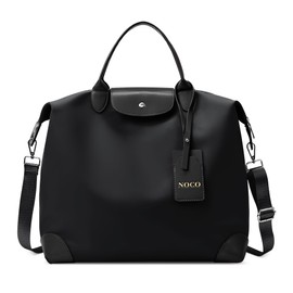 DORRISO Large Capacity Handbags for Women Lightweight 15 Inches Laptop Totes Bags Versatile Lady's Crossbody Bags with Ornament for Business Travel Sports Daily Waterproof Polyester Black